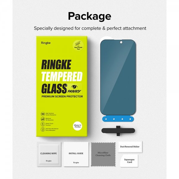 Ringke iPhone 14 Pro Max Skærmbeskyttelse Privacy Glass