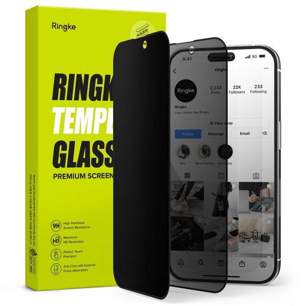 Ringke iPhone 14 Pro Max Skærmbeskyttelse Privacy Glass