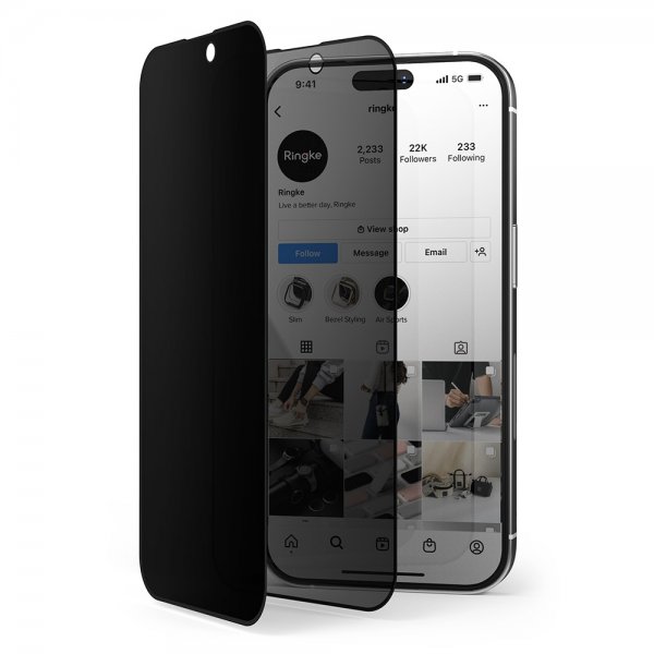 Ringke iPhone 14 Pro Max Skærmbeskyttelse Privacy Glass