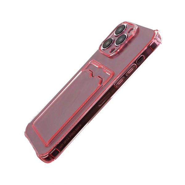 iPhone 14 Pro Max Cover Kortholder Stødsikker Rosa