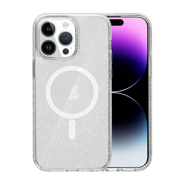 iPhone 14 Pro Cover Glitter MagSafe Transparent