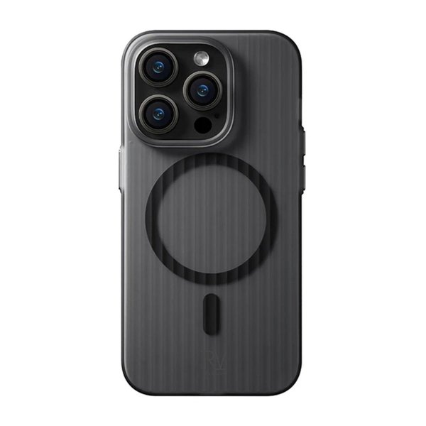 Rvelon iPhone 14 Pro Cover Korrugeret MagSafe Sort