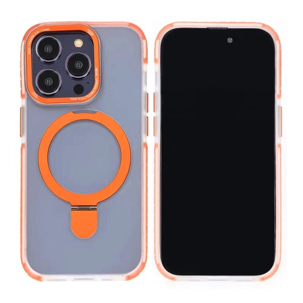 iPhone 14 Pro Cover MagSafe Sammenfoldeligt med Stativ Orange