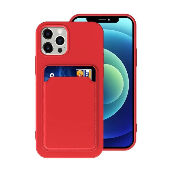 iPhone 14 Pro Cover med Kortholder Rød