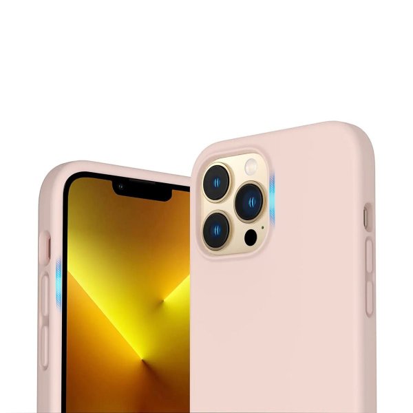Rvelon iPhone 14 Pro Cover Silikone Sandrosa