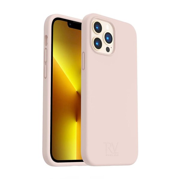 Rvelon iPhone 14 Pro Cover Silikone Sandrosa