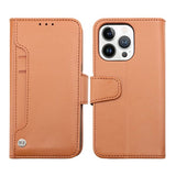 Rvelon iPhone 14 Pro Etui Udklappeligt Kortrum Brun