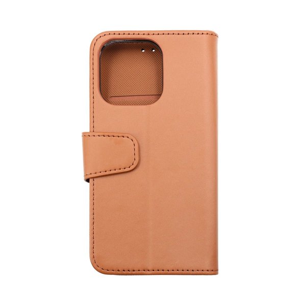 Rvelon iPhone 14 Pro Etui Udklappeligt Kortrum Brun
