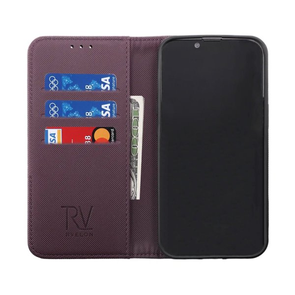Rvelon iPhone 14 Pro Cover Udtrækkeligt Kortrum Lilla