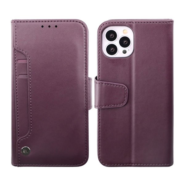 Rvelon iPhone 14 Pro Cover Udtrækkeligt Kortrum Lilla
