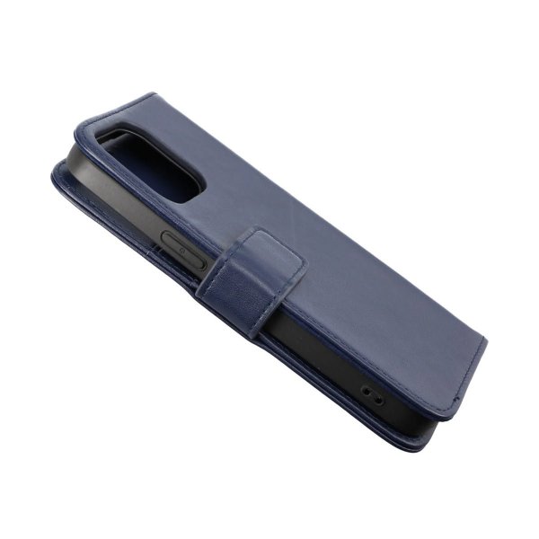 Rvelon iPhone 14 Pro Cover Ægte læder Kortlomme Blå