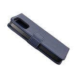 Rvelon iPhone 14 Pro Cover Ægte læder Kortlomme Blå