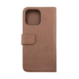 Rvelon iPhone 14 Pro Cover Ægte læder Kortlomme Brun