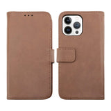 Rvelon iPhone 14 Pro Cover Ægte læder Kortlomme Brun