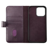 Rvelon iPhone 14 Pro Cover Ægte læder Kortlomme Lilla