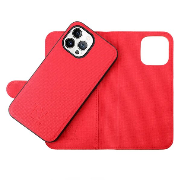 Rvelon iPhone 14 Pro Cover Magnetisk Aftagelig Skal Rød