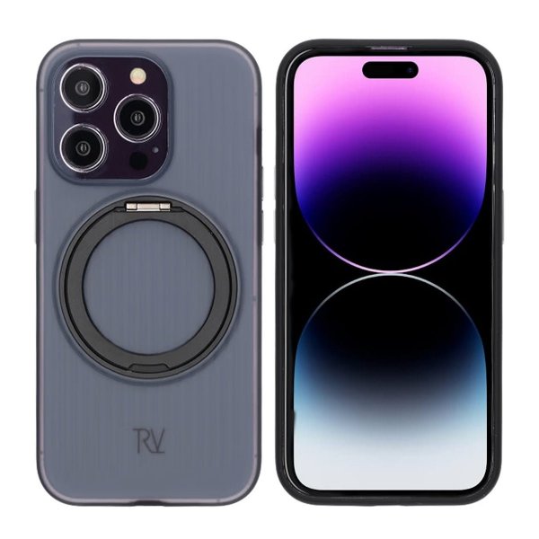 Rvelon iPhone 14 Pro Cover Roterbart MagSafe Stativ Sort