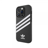 Adidas iPhone 14 Pro Cover 3 Stripes Snap Case Sort Hvid