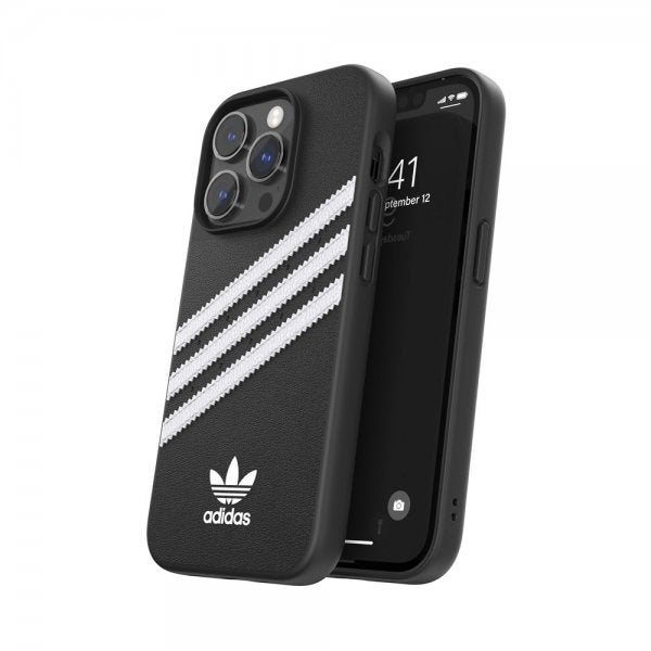 Adidas iPhone 14 Pro Cover 3 Stripes Snap Case Sort Hvid