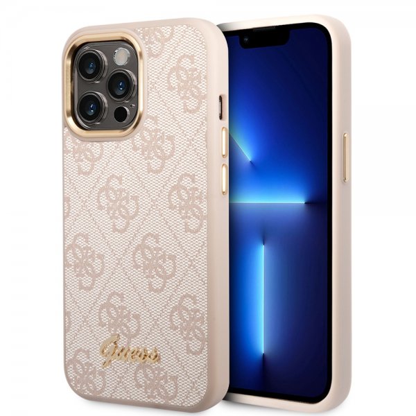 Guess iPhone 14 Pro Cover 4G Logo Rosa