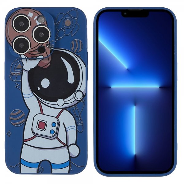 iPhone 14 Pro Cover Astronaut Blå Brun