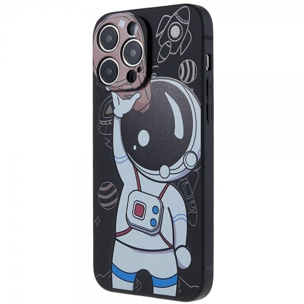 iPhone 14 Pro Cover Astronaut Sort Brun