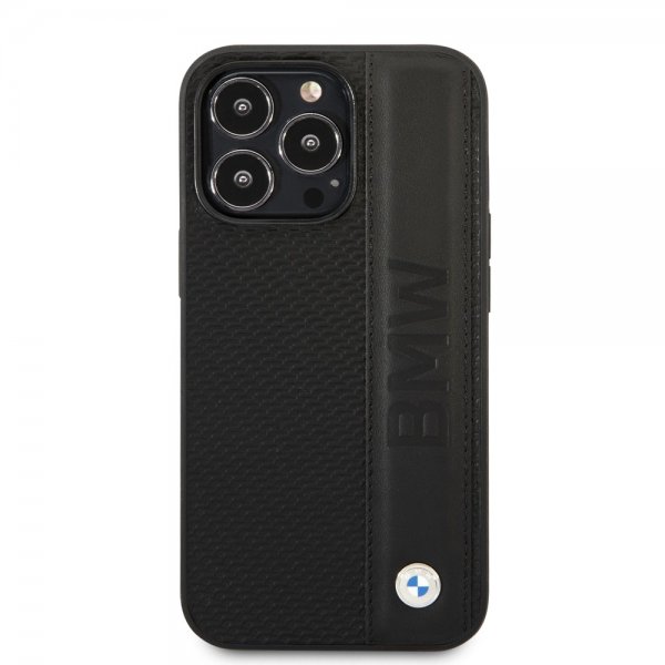 BMW iPhone 14 Pro Cover Big Logo Stripe Sort