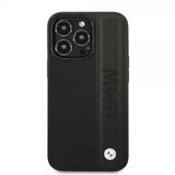 BMW iPhone 14 Pro Cover Big Logo Stripe Sort