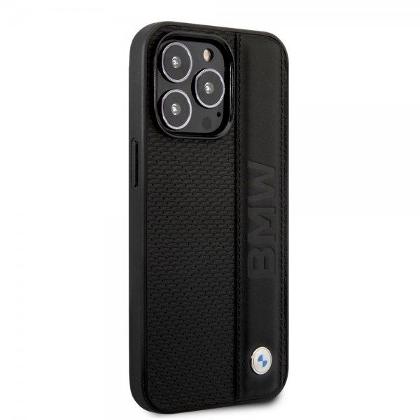 BMW iPhone 14 Pro Cover Big Logo Stripe Sort