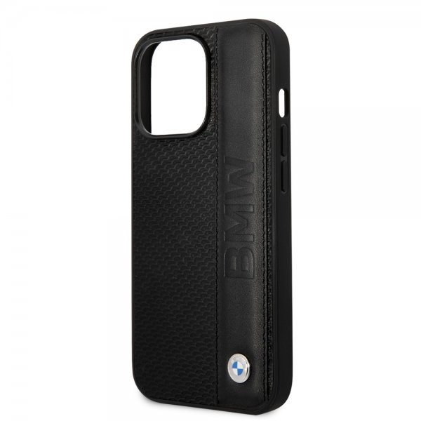 BMW iPhone 14 Pro Cover Big Logo Stripe Sort