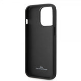 BMW iPhone 14 Pro Cover Big Logo Stripe Sort
