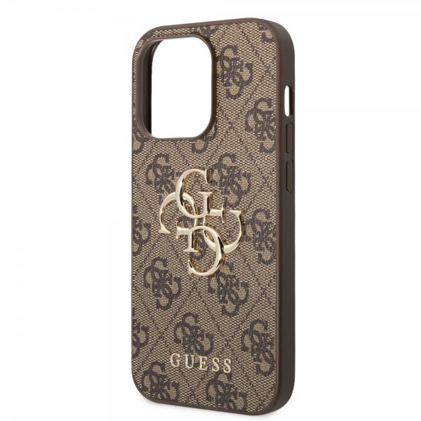 Guess iPhone 14 Pro Cover Big Metal Logo Brun