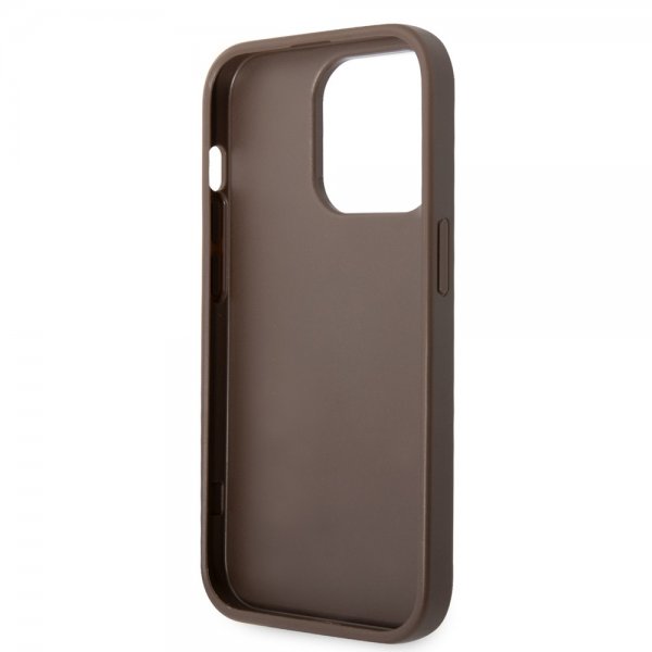 Guess iPhone 14 Pro Cover Big Metal Logo Brun