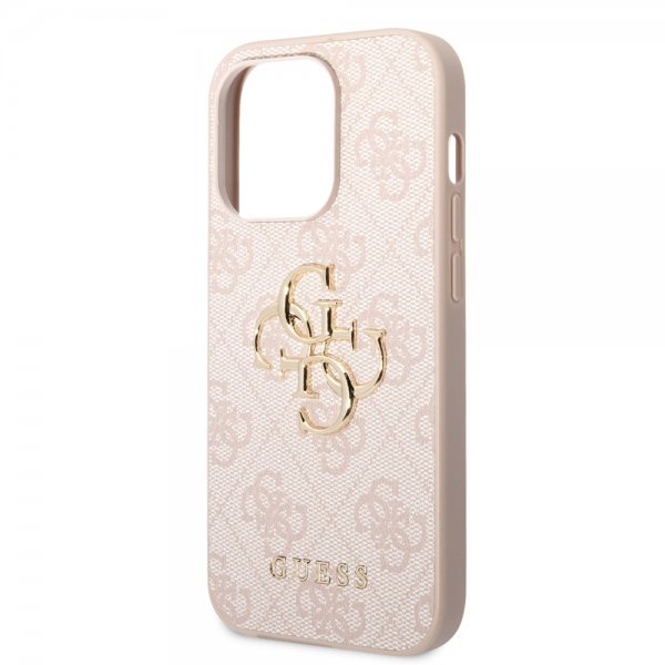 Guess iPhone 14 Pro Cover Big Metal Logo Rosa