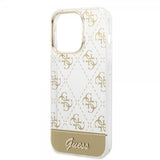 Guess iPhone 14 Pro Cover Bottom Stripe Script Logo Guld