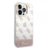 Guess iPhone 14 Pro Cover Bottom Stripe Script Logo Rosa