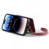 CaseMe iPhone 14 Pro Cover C20 Kortlomme Lynlås Rød