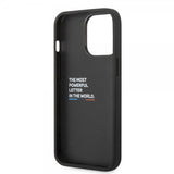BMW iPhone 14 Pro Cover Carbon Effect Printed Logo Sort