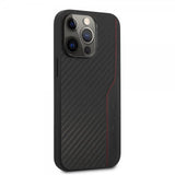 AMG iPhone 14 Pro Cover Carbon Effect Stamped Logo Sort