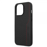 AMG iPhone 14 Pro Cover Carbon Effect Stamped Logo Sort