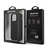AMG iPhone 14 Pro Cover Carbon Effect Stamped Logo Sort