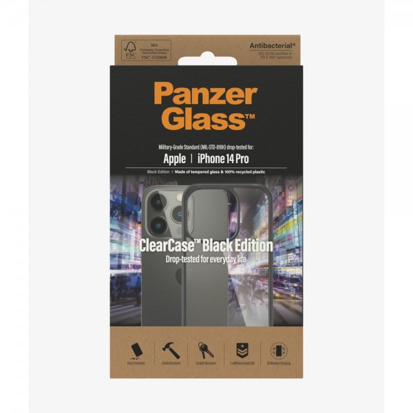 PanzerGlass iPhone 14 Pro Cover ClearCase Black Edition