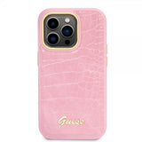 Guess iPhone 14 Pro Cover Croco Rosa