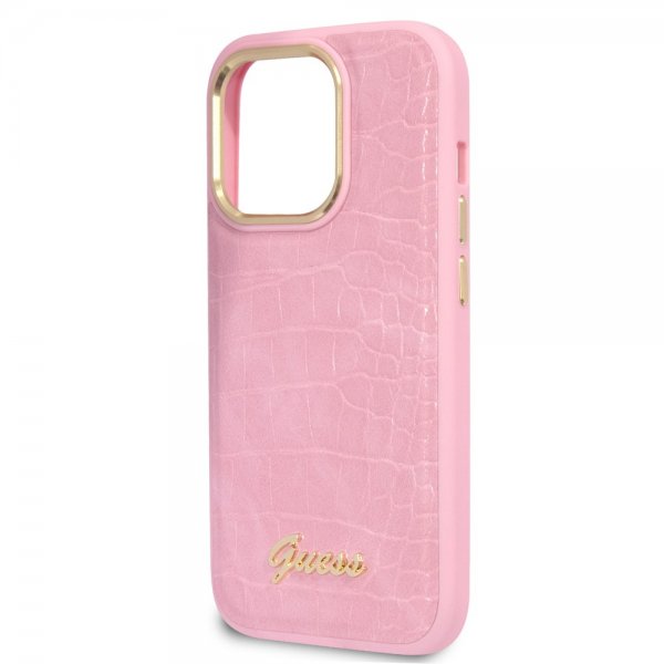 Guess iPhone 14 Pro Cover Croco Rosa