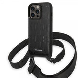 Karl Lagerfeld iPhone 14 Pro Skal Crossbody Strap Sort