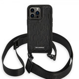 Karl Lagerfeld iPhone 14 Pro Skal Crossbody Strap Sort