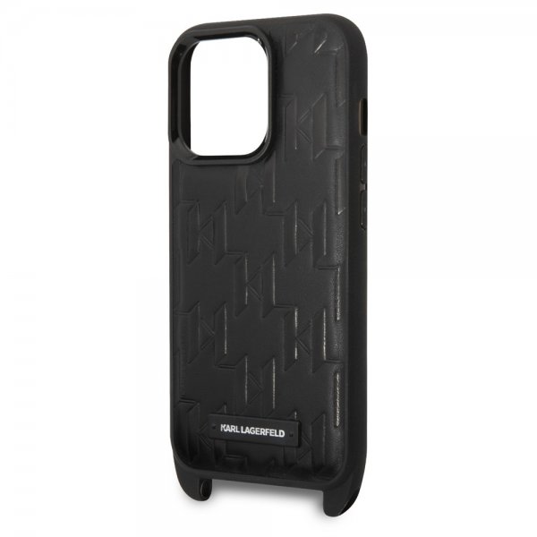 Karl Lagerfeld iPhone 14 Pro Skal Crossbody Strap Sort