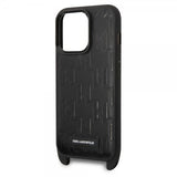 Karl Lagerfeld iPhone 14 Pro Skal Crossbody Strap Sort