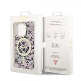 Guess iPhone 14 Pro Cover Flower MagSafe Rosa