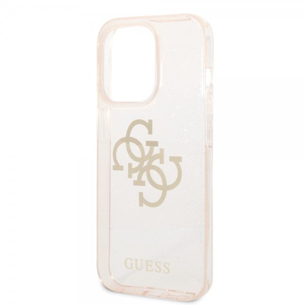 Guess iPhone 14 Pro Cover Full Glitter Guld